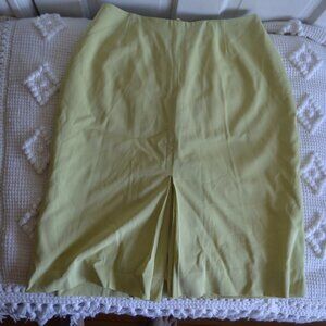 Bill Burns Signature Made in Italy Knee Length Wool Blend Yellow Pencil Skirt 12